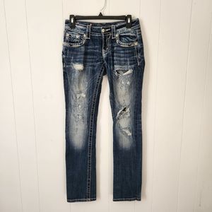 Miss Me Signature Boot Distressed Embellished Jeans